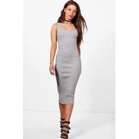 ribbed jersey midi dress grey