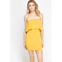 ribbed layered bandeau dress