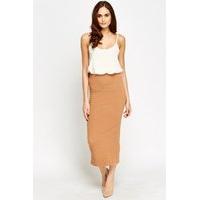 Ribbed Midi Skirt