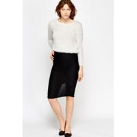 Ribbed Elasticated Pencil Skirt