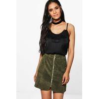 Ring Pull Cord Mini Skirt - khaki