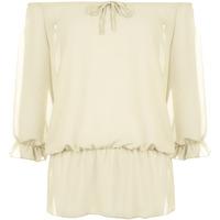 Rin Chiffon Gypsy Off Shoulder Top - Stone