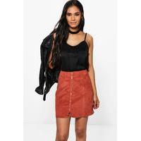 Ring Pull Cord Mini Skirt - rust