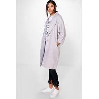 Rib Wool Oversized Coat - grey