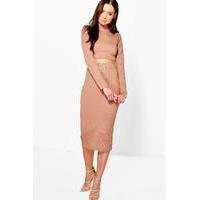 Ring Zip Midi & Crop Co-Ord - copper