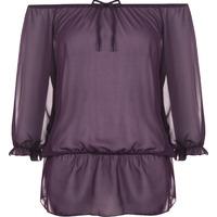 Rin Chiffon Gypsy Off Shoulder Top - Purple