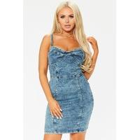 rita blue denim bodycon dress