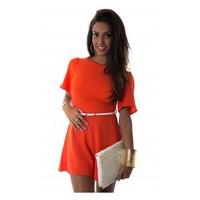 Riptide Cross Back Playsuit In Orange