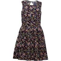 ribbon girls printed sleeveless dress navy multi