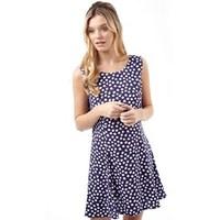 ribbon womens sleeveless printed dress multi