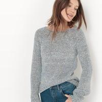 Ribbon Knit Boat Neck Jumper