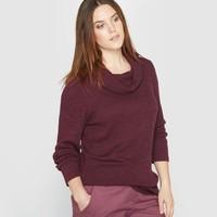 Ribbed Cowl Neck T-Shirt