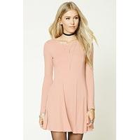 Ribbed Knit Swing Mini Dress