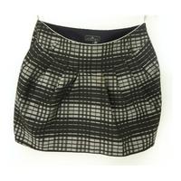 River Island Size 14 Grey And Black Checked Mini Skirt