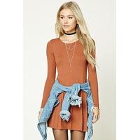 Ribbed Knit Swing Mini Dress