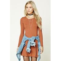 Ribbed Knit Swing Mini Dress