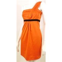 River Island Size 8 Satsuma Orange one shoulder Dress