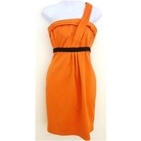 River Island Size 8 Orange One Shoulder Party Dress