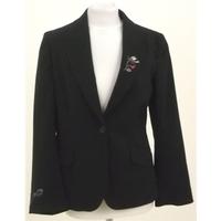 river island size 12 black pinstripe jacket with embroidery