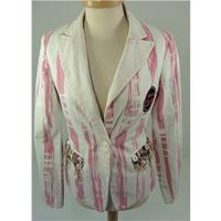 Ringspun Loves Rosy Cheeks Size 10 Pink and Cream Tie Dyed Patterned Cotton Jacket