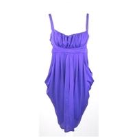 River Island - Size 10 - Purple - Satin Effect Ruched Sleeveless Dress