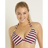 Riviera Retro Halter Top with Gold Sliders - Stripe