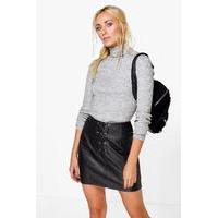 Rib Knit Turtleneck Jumper - grey