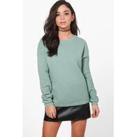 Rib Crop Jumper - sage