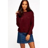 Ribbed Dip Hem Knit Jumper