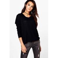 Rib Knit Jumper - black