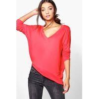 Riane Oversized Long Sleeve Top - orange