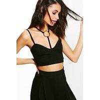 Ring Detail Bralet - black