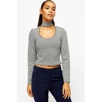 Ribbed Choker Crop Top