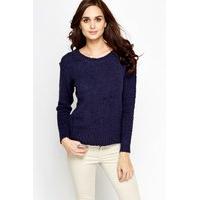 ribbed trim knitted jumper