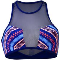 rip curl blue high neck swimsuit eclipse womens mix amp match swimwear ...