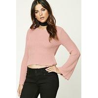 Ribbed Knit Bell-Sleeve Jumper