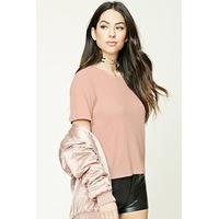 Ribbed Slub Knit Boxy Top