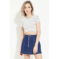 ribbed curve hem crop top