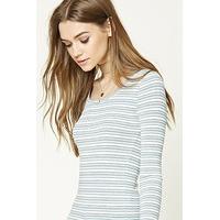 Ribbed Knit Striped Henley