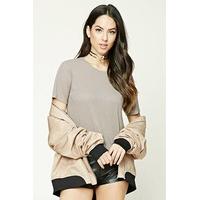 Ribbed Slub Knit Boxy Top