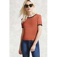 Ribbed Knit Ringer Tee