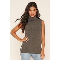 Ribbed Knit Cowl Neck Top