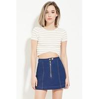 ribbed curve hem crop top