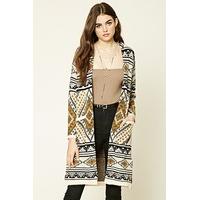 Ribbed Tribal Pattern Cardigan