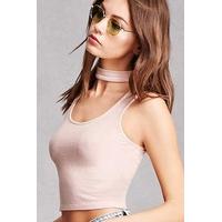 Ribbed Choker Crop Top