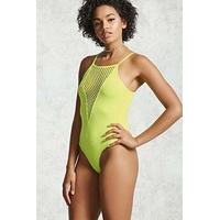 ribbed mesh insert bodysuit