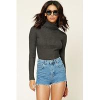 Ribbed Knit Turtleneck Jumper