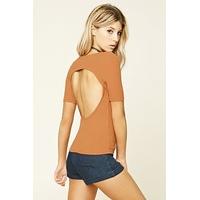 Ribbed Knit Back Cutout Top