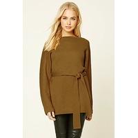 Ribbed Knit Belted Tunic