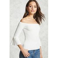 Ribbed Off-the-Shoulder KnitTop